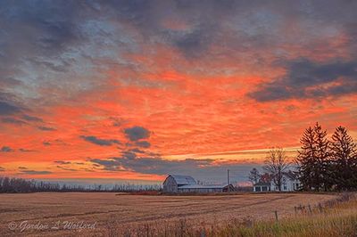 Sunrise Clouds Beyond Farm DSCN150976