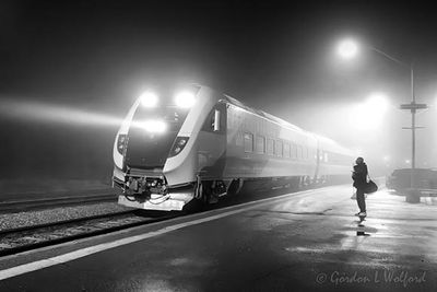 VIA New Fleet Train 41 Arriving In Fog 90D98330BW
