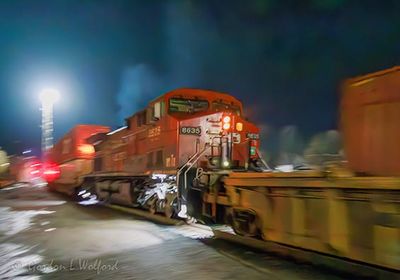 Westbound CP 8635 Mid-DPU At Night 90D102832
