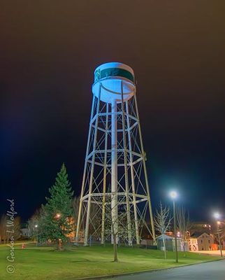 Water Tower Lit Blue For World Autism Month 90D106877-81