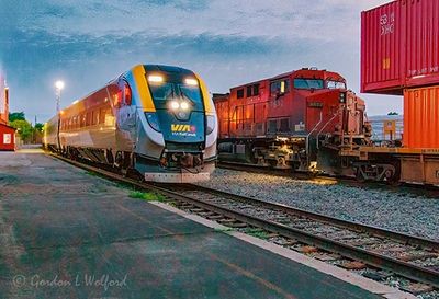VIA 641 Passing CPKC 113 At Dawn 90D118468
