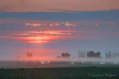 Clouded Sunrise Beyond Lifting Ground Fog 90D120423
