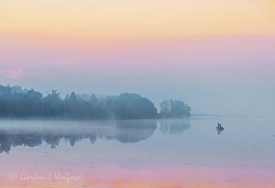Fishermen On Foggy Rideau Canal At Dawn 90D127003