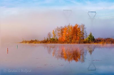 Fog Beyond Rideau Canal Autumnscape 90D132289
