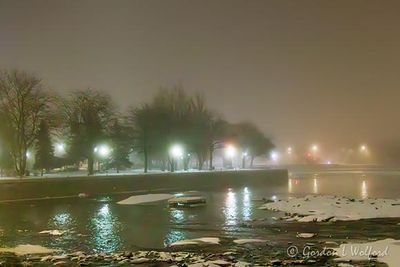 Outside Centennial Park On A Foggy Night 90D134476