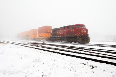 CPKC Freight Train In Fog DSCN016588