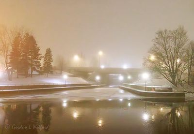 Beckwith Street Bridge On A Foggy Night 90D134494