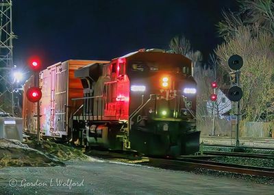 Eastbound CPKC Freight Train At Night 90D135963