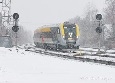 VIA Rail Train 45 In Snowstorm 90D136090