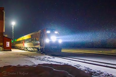 VIA Rail 641 In Snowfall At Night 90D136292