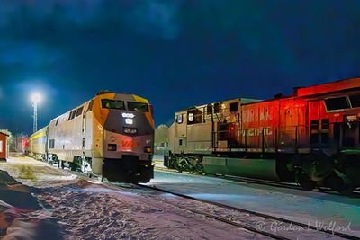 VIA Rail 41 Passing CPKC Freight Train 90D137504
