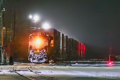 KCS 4740 Rear-DPU Departing On A Snowy Night 90D138211