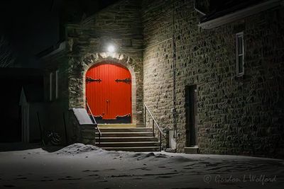 Church Side Door At Night 90D137594