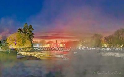 Duck Island Footbridge In Steam Fog At Dawn 90D138794.psd