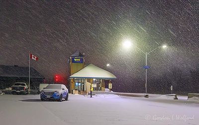 VIA Rail Station In Night Snow 90D140494