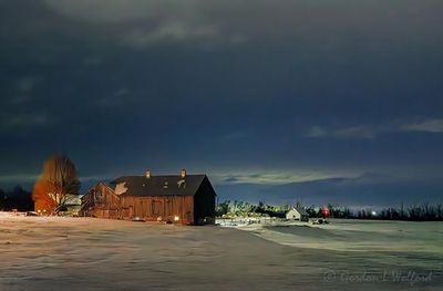 Winter Farm At Night 90D142760