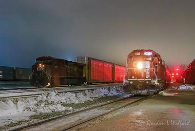 Two CPKC Freight Trains At Night 90D145252