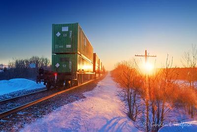 Eastbound CPKC Freight Train At Sunrise 90D145579