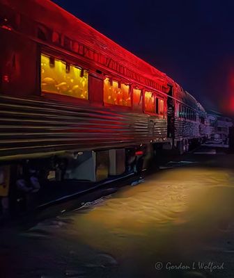 Passenger Train Car At Night 90D146061