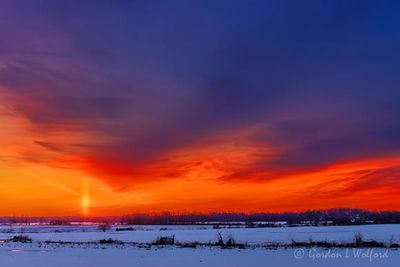 Solar Pillar At Sunrise 90D146755