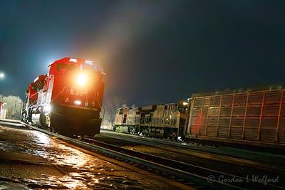 Two CPKC Freight Trains At Night 90D146953
