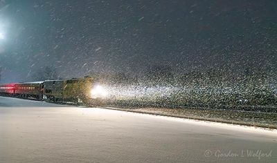 VIA Rail 41 In Night Spring Snowstorm 90D147657
