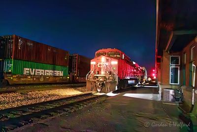 Westbound CPKC Freight Train At Night 90D147944
