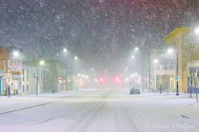 Beckwith Street In Spring Snowstorm At Night 90D148270