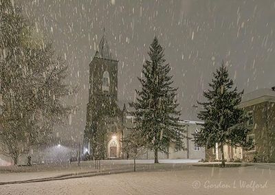 St Francis De Sales Church In Night Snowfall 90D149646