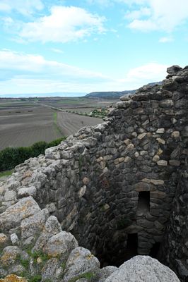 Looking down into the courtyard