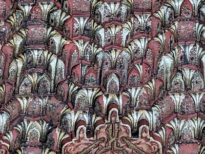 Wooden carved ceiling