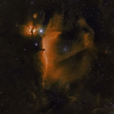 Flame and Horsehead Nebulas in Orion