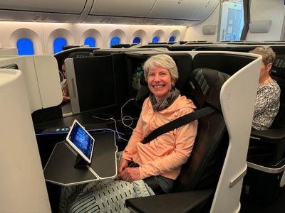 Sherri in her Premium seat