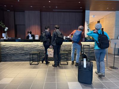 Checking in at the hotel