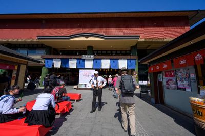 At the Arashiyama Train Station