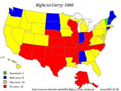 Right to Carry,  timeline 1986 - 2024