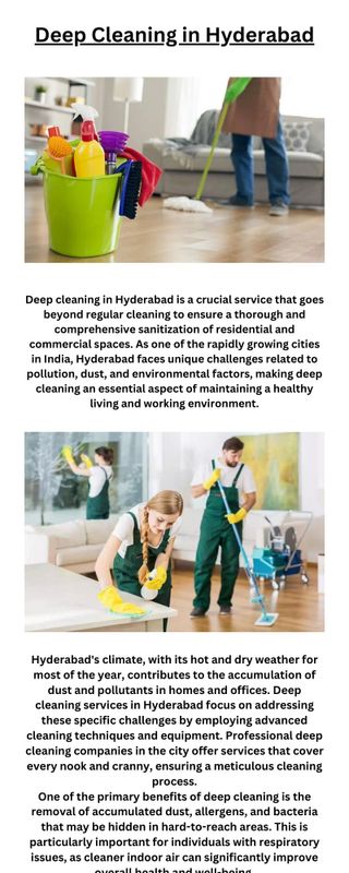Deep Cleaning in Hyderabad - 1