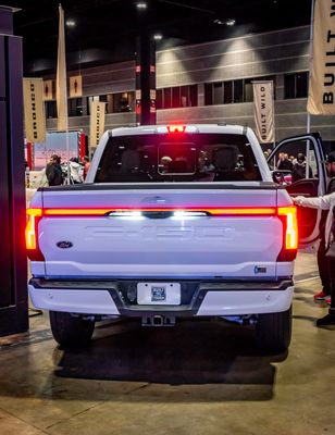 2023 Ford F150 Lightning EV Electric Pickup Truck on the Ford 'Built To Electrify' test track loop