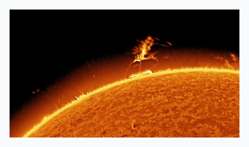 The Sun in Hydrogen Alpha with Solar prominence 