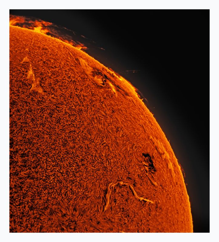 The Sun in Hydrogen Alpha with Solar Prominence