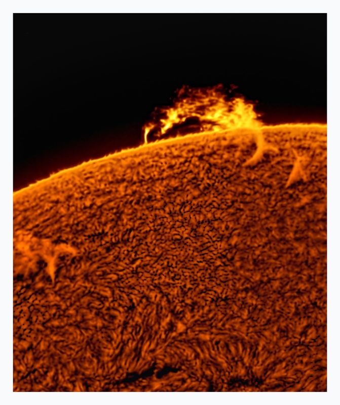 The Sun in Hydrogen Alpha with Solar Prominence