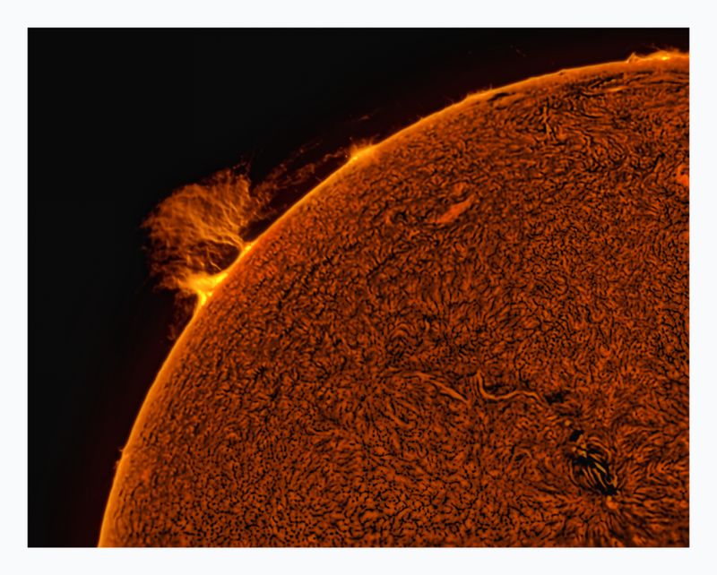 The Sun in Hydrogen Alpha with Solar Prominence
