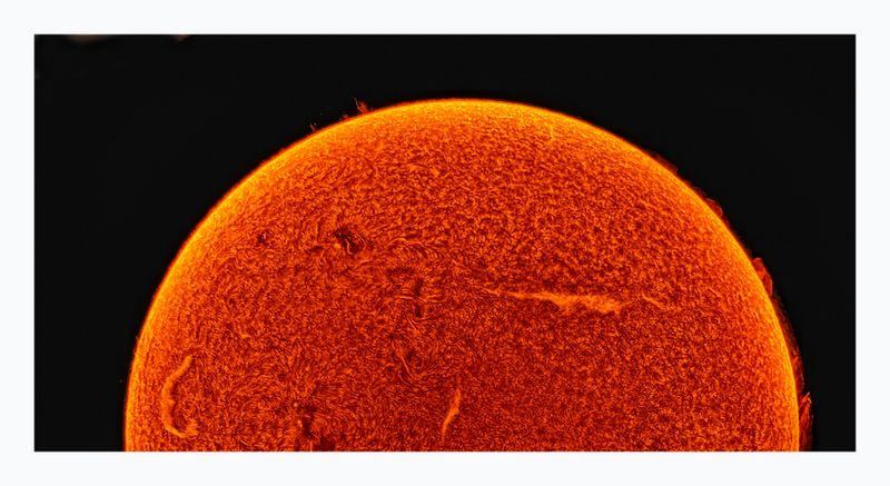 The Sun in Hydrogen Alpha with Solar Prominence