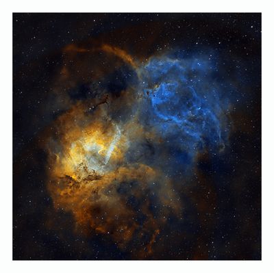 Lion Nebula, Hubble Palette