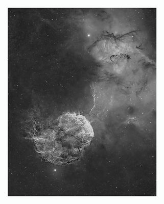 Jellyfish Nebula, Grayscale