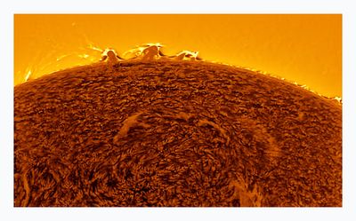 The Sun in Hydrogen Alpha with Solar Prominence