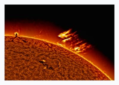 The Sun in Hydrogen Alpha with Solar Prominence