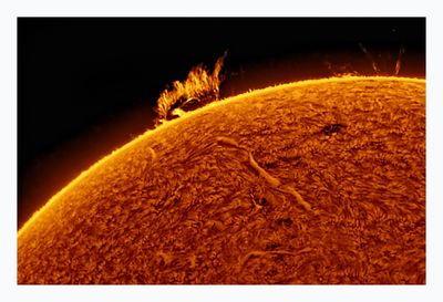 The Sun in Hydrogen Alpha with Solar Prominence