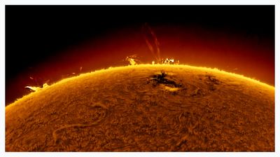 The Sun in Hydrogen Alpha with Solar Prominence