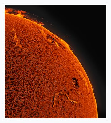 The Sun in Hydrogen Alpha with Solar Prominence